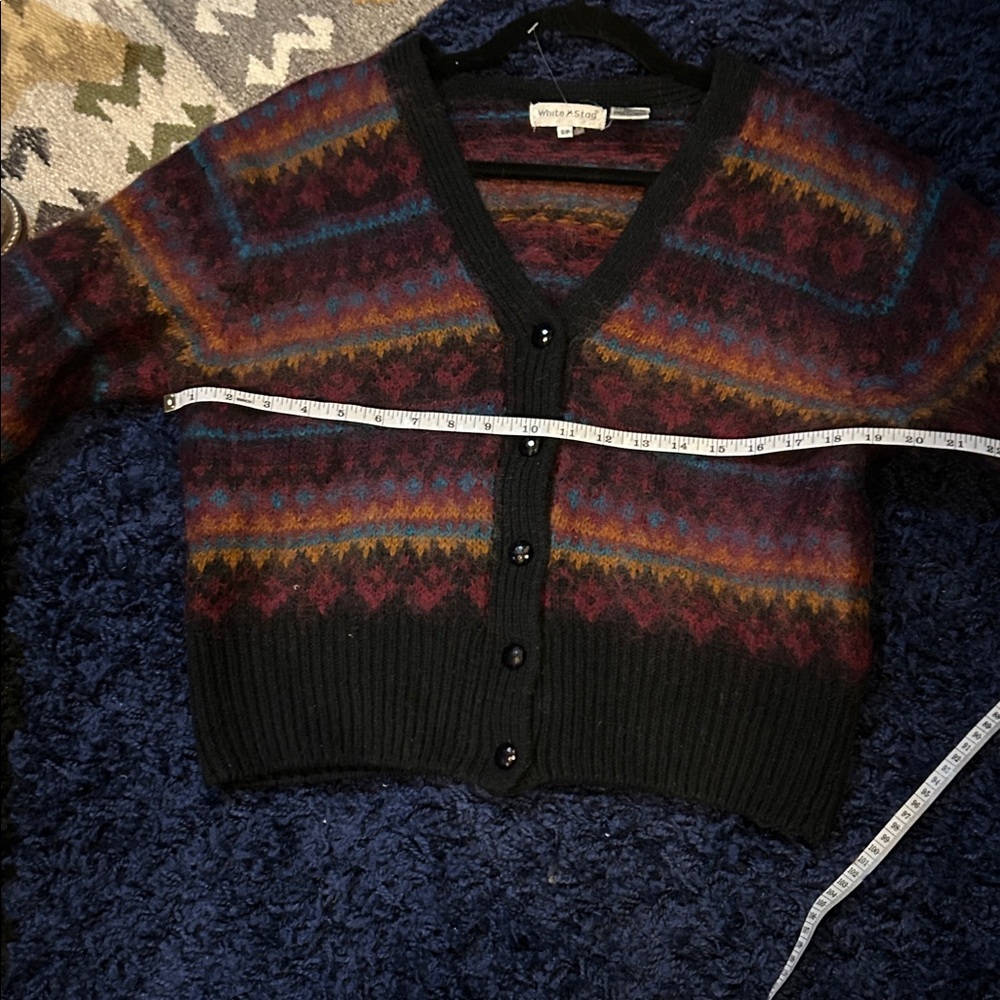 Colorful Patterned Cardigan Sweater - Picture 7 of 7